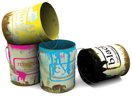 Fierce Print and design CMYK Paint Buckets